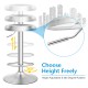 Modern swivel adjustable height bar stool with stainless steel seat and footrest, perfect for kitchen or pub use.