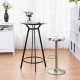 Modern swivel adjustable height bar stool with stainless steel seat and footrest, ideal for kitchen or pub dining.