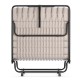 Folding rollaway guest bed with sturdy powder-coated steel frame and memory foam mattress, ideal for space-saving.