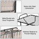 Close-up of the rollaway guest bed's heavy-duty steel frame and metal buckle, designed for stability and mattress.