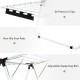 Close-up of the adjustable supporting bars on a 2-tier foldable clothes drying rack with non-slip foot pads.
