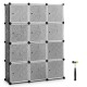 12-cube portable closet storage organizer in floral pattern, made of durable eco-friendly PP material for versatile use.