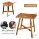 Square acacia wood dining table with dimensions 27.5" x 18", perfect for outdoor gatherings and space-saving design.