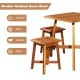 5-piece acacia patio dining set featuring a square table and stools, perfect for outdoor gatherings and space-saving.