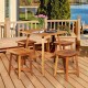 5-piece acacia patio dining set featuring a square table and 4 stools, perfect for outdoor gatherings and space-saving.