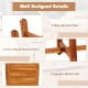 Close-up of the acacia wood dining set's cross-shaped reinforcement and non-slip foot pads for stability and durability.