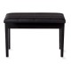 Front view of the Solid Wood PU Leather Piano Double Duet Keyboard Bench in black, featuring a padded seat for comfort.