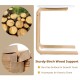 Bentwood side table with white lacquered tabletop, sturdy birch wood frame, and side storage pocket for versatile use.