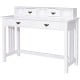 White Home Office Writing Computer Desk with 4 drawers and floating organizer for a tidy workspace.
