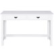 White Home Office Writing Mission Computer Desk with 4 drawers and solid wood legs for organized workspace.