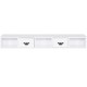 White Home Office Writing Desk with 4 drawers and floating organizer for efficient workspace organization.