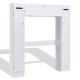 White wooden over the toilet storage cabinet with two side cabinets and a center pull-down door for bathroom.