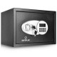 2-layer safe deposit box with digital keypad, made of durable steel, ideal for securing jewelry and important documents.