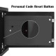 Close-up of the personal code reset button on a 2-layer safe deposit box with digital keypad for enhanced security.