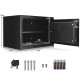 2-layer safe deposit box with digital keypad, solid steel construction, and soft carpeted floor for secure storage.