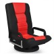 360-degree swivel gaming floor chair in red and black, featuring an adjustable backrest and ergonomic design for.