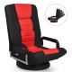 Red and black 360-degree swivel gaming floor chair with adjustable backrest, ergonomic design for comfort and.