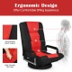 360-degree swivel gaming floor chair in red with adjustable backrest, ergonomic design, and breathable mesh fabric for.