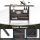 Outdoor wicker bar table with adjustable footpads, showcasing a stylish design and excellent stability for outdoor.
