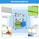 Rolling storage cart with 4 big drawers in blue and green, featuring a durable steel frame and 2 mesh shelves for.