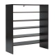 Brown multi-shape shoe rack with a simple design, providing ample storage space for shoes in home or office settings.