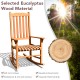 Outdoor rocking chair made of premium eucalyptus wood with a contoured seat, perfect for patio relaxation.