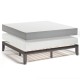 14-inch king size wood platform bed frame in brown with solid wood structure and ample under-bed storage space.
