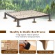 Solid wood platform bed frame with 10 sturdy legs, 14 thickened slats, ideal for bedrooms and apartments.