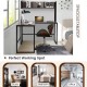 L-shaped corner desk with dark brown finish and open storage hutch, perfect for home office or study use.