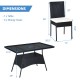 5-piece outdoor patio rattan dining set featuring a glass top table and cushioned chairs, perfect for family gatherings.