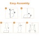 Plastic half body male mannequin assembly steps with adjustable metal base for displaying clothing styles.