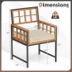Acacia wood patio dining chair with soft cushion, sturdy metal frame, and ergonomic design, supports up to 400 lbs.