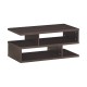 Stylish 3-tier rectangular coffee table in dark engineered wood, featuring a spacious top and storage for versatile use.