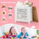 Wooden kids toy storage organizer in white with lid, perfect for storing toys, books, and daily supplies in any room.