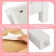 Close-up of the waterproof surface and non-slip foot pads of the white wooden kids toy storage organizer.