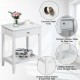 White wooden bedside table featuring a spacious tabletop, pull-out drawer, and bottom shelf for convenient storage.