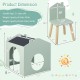 Kids table and chair set in green with slant tabletop, ergonomic design, and chalkboard for creative play.