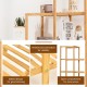 Multifunctional bamboo plant shelf organizer with 5-tier design, slatted shelves for drainage, ideal for home use.