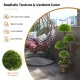 3 feet decorative artificial cedar topiary tree with rattan trunk, featuring realistic PE leaves for indoor and outdoor.