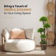 Decorative 3 feet artificial cedar topiary tree with rattan trunk, featuring weather-resistant PE leaves for versatile.
