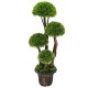 Decorative 3 feet artificial cedar topiary tree with rattan trunk, featuring four layered balls for indoor or outdoor.