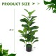 Artificial fiddle leaf fig tree in a sturdy pot, 39.5” tall, perfect for indoor and outdoor decoration.