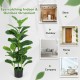 Artificial fiddle leaf fig tree in a sturdy pot, featuring 100 large leaves for vibrant indoor and outdoor decoration.