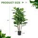 Artificial fiddle leaf fig tree, 51 inches tall, featuring 100 large leaves in a sturdy pot for indoor and outdoor.
