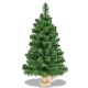 2 ft artificial PVC Christmas tree with a burlap bag base, perfect for holiday decor in any space.