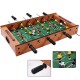 Foosball game table featuring rotating surfaces, includes players and balls, perfect for indoor and outdoor fun.