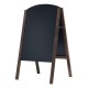 Wood A-frame sidewalk signage chalkboard with double-sided design, perfect for advertising and menu displays.