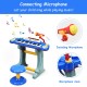 37-key electronic keyboard toy piano in blue with detachable microphone and stool, perfect for kids' musical play.