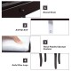 Round knob and anti-tip belt detail of the 10 LED lighted mirror vanity table set with solid pine legs.