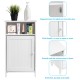 Freestanding white bathroom storage cabinet with adjustable shelf, smooth surface, and ample storage space for.